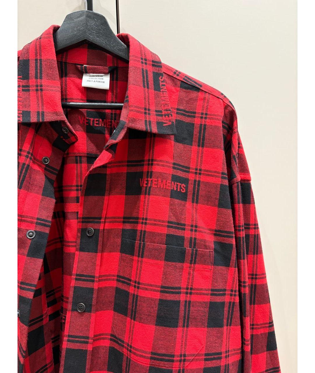 VETEMENTS Красная хлопковая рубашка, фото 3