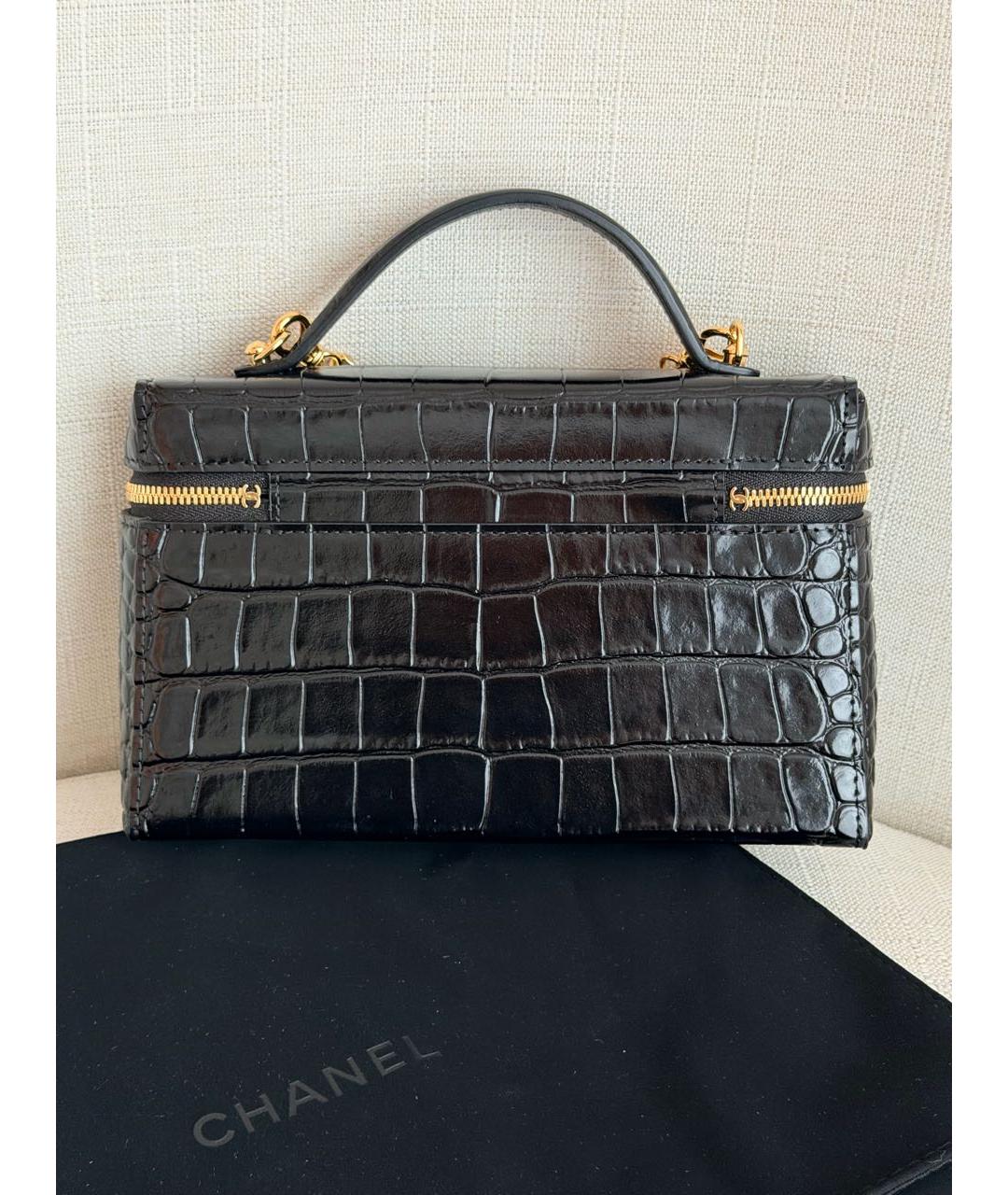 CHANEL Черная кожаная сумка через плечо, фото 3