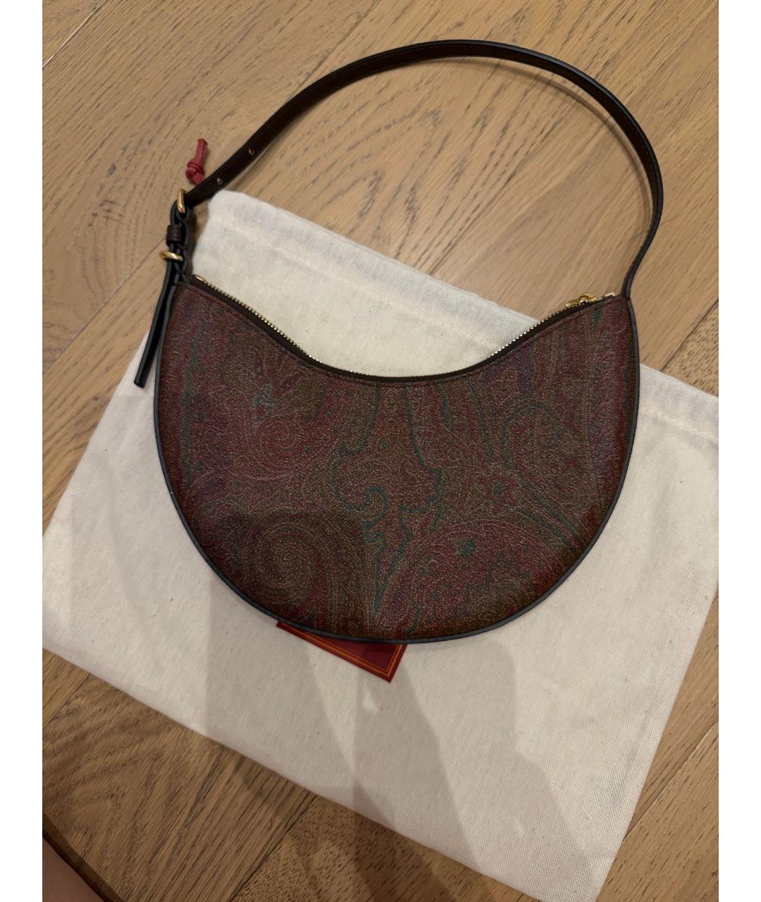 ETRO Коричневая канва сумка с короткими ручками, фото 5