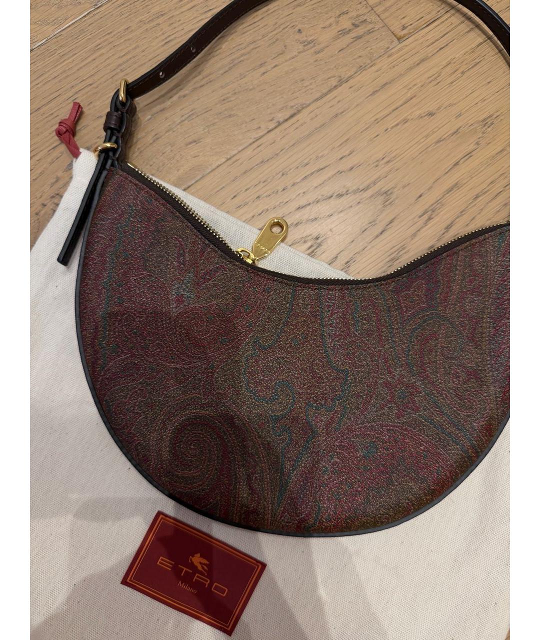 ETRO Коричневая канва сумка с короткими ручками, фото 3