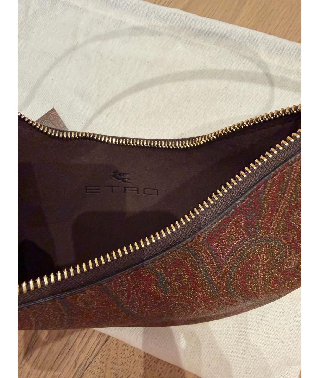 ETRO Коричневая канва сумка с короткими ручками, фото 4