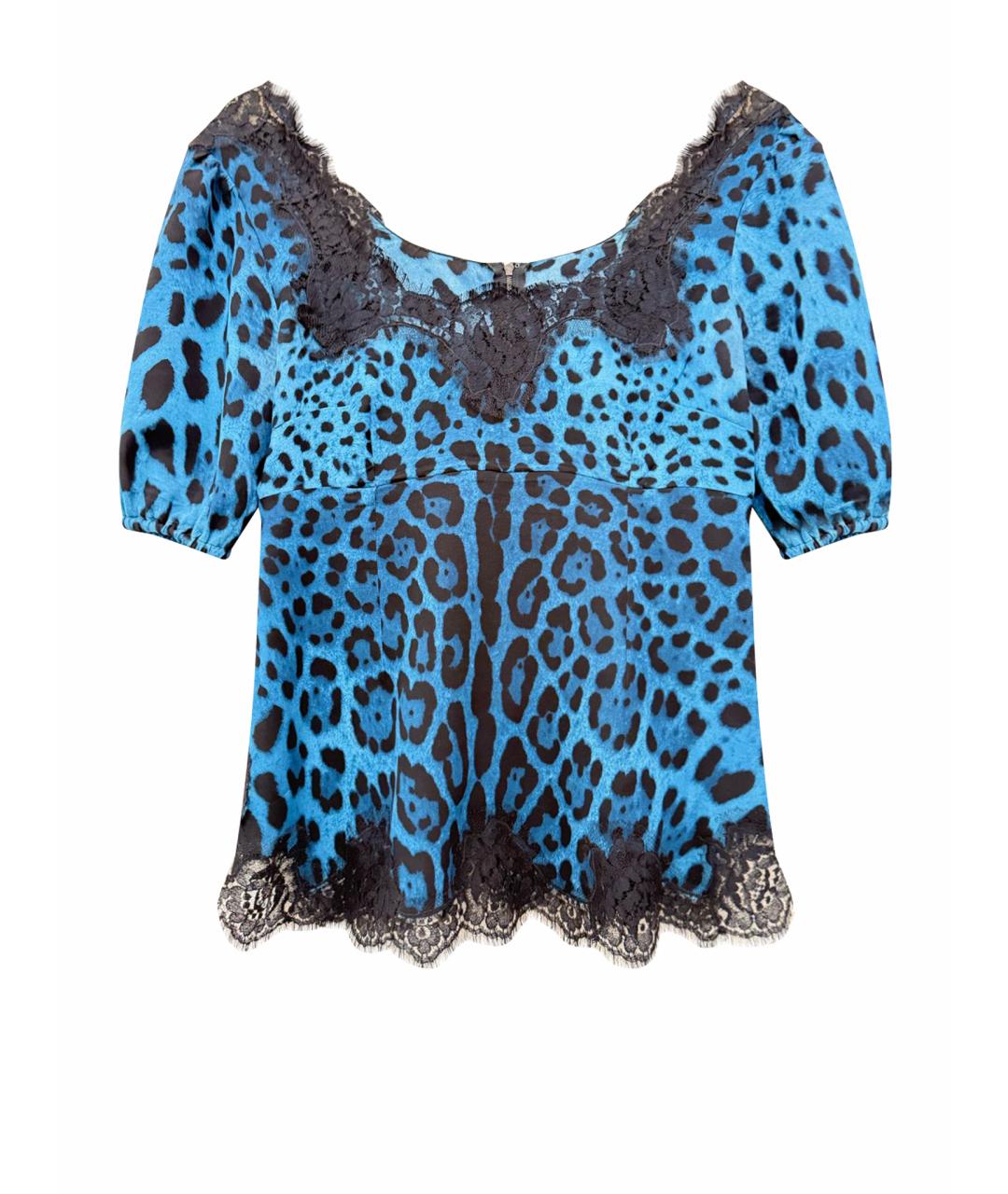 DOLCE&GABBANA Синяя креповая блузы, фото 1