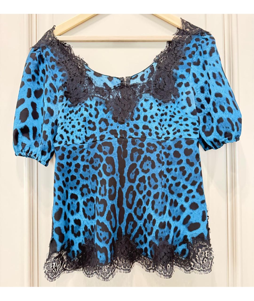 DOLCE&GABBANA Синяя креповая блузы, фото 4