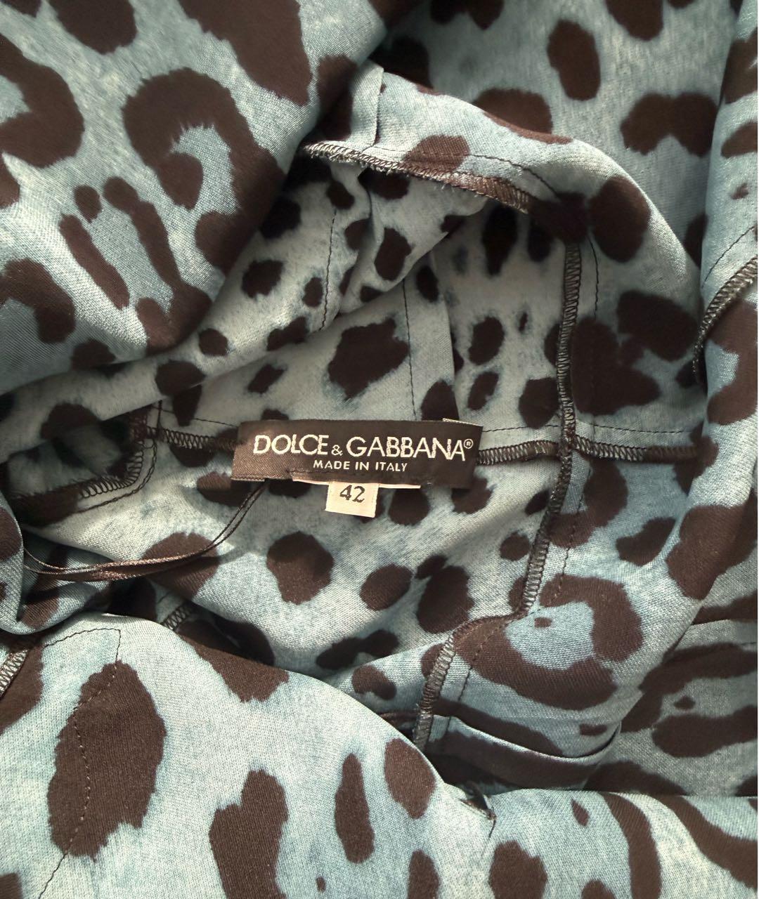 DOLCE&GABBANA Синяя креповая блузы, фото 3
