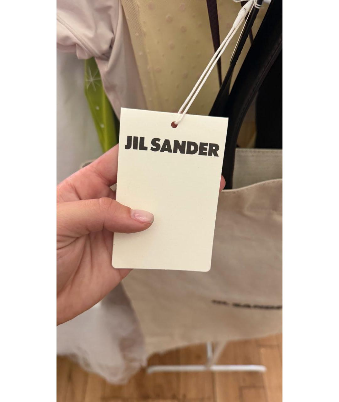 JIL SANDER Бежевая хлопковая сумка тоут, фото 7