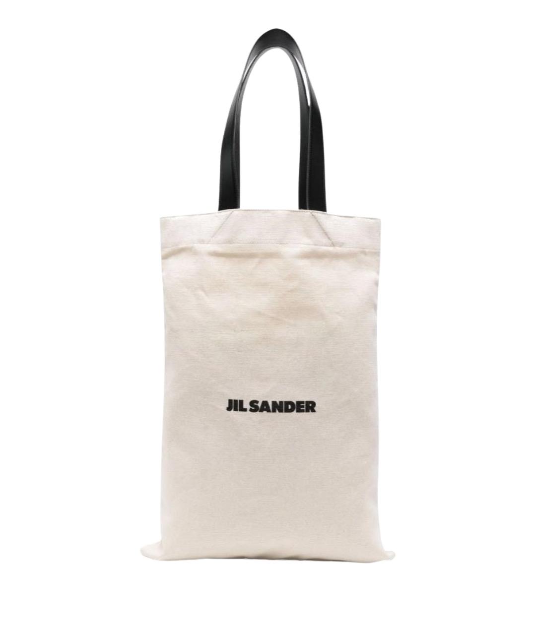 JIL SANDER Бежевая хлопковая сумка тоут, фото 1