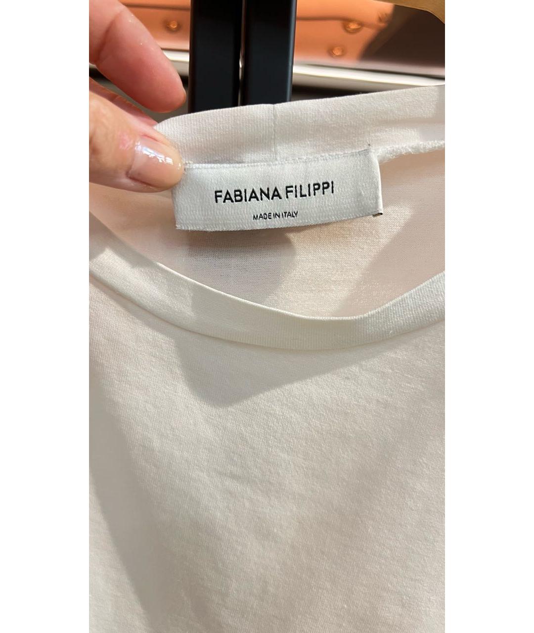 FABIANA FILIPPI Белая хлопковая футболка, фото 3