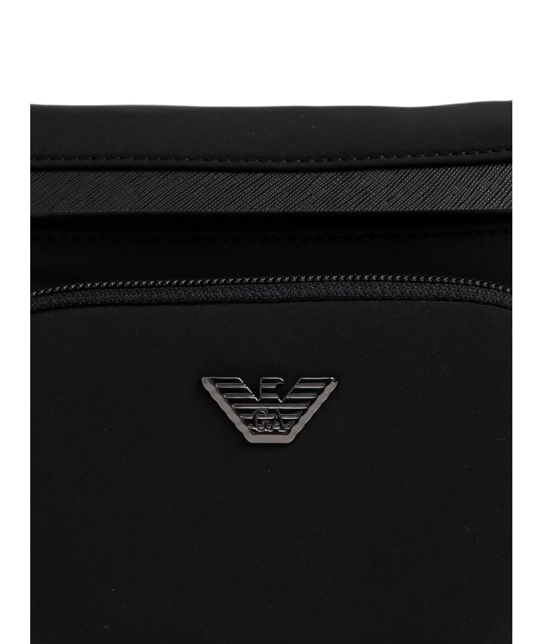 EMPORIO ARMANI Черная синтетическая поясная сумка, фото 3