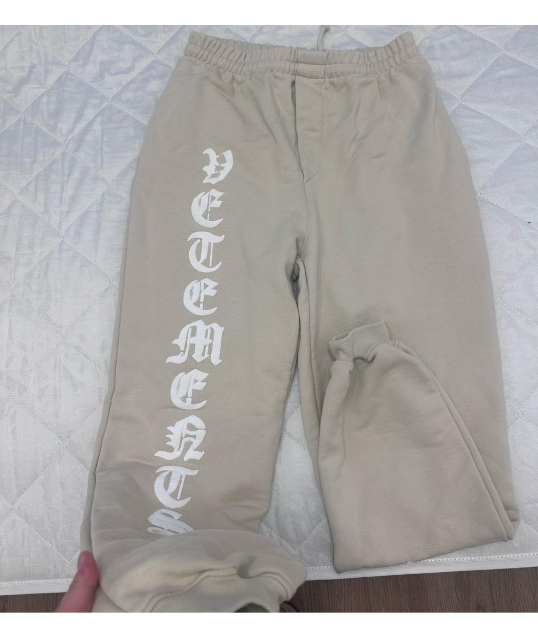VETEMENTS Бежевые хлопковые спортивные брюки и шорты, фото 5