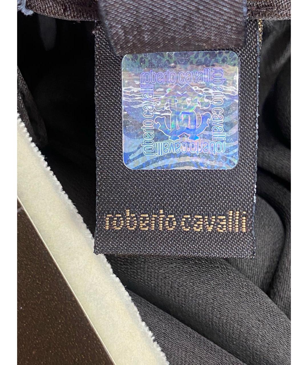 ROBERTO CAVALLI Коричневое шелковое платье, фото 8