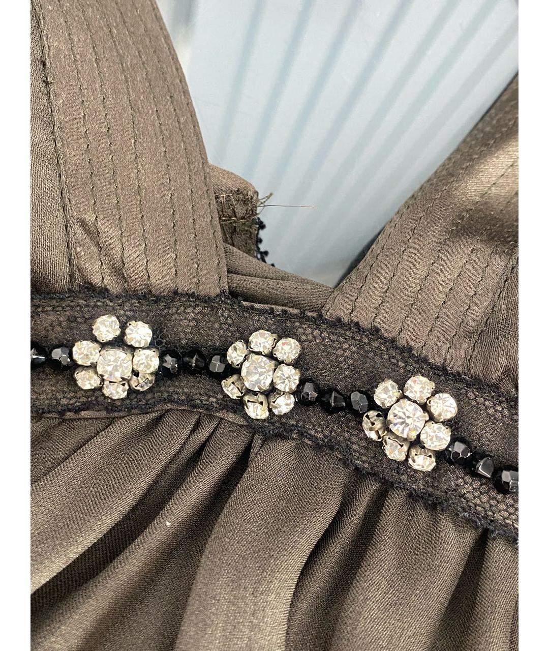 ROBERTO CAVALLI Коричневое шелковое платье, фото 4