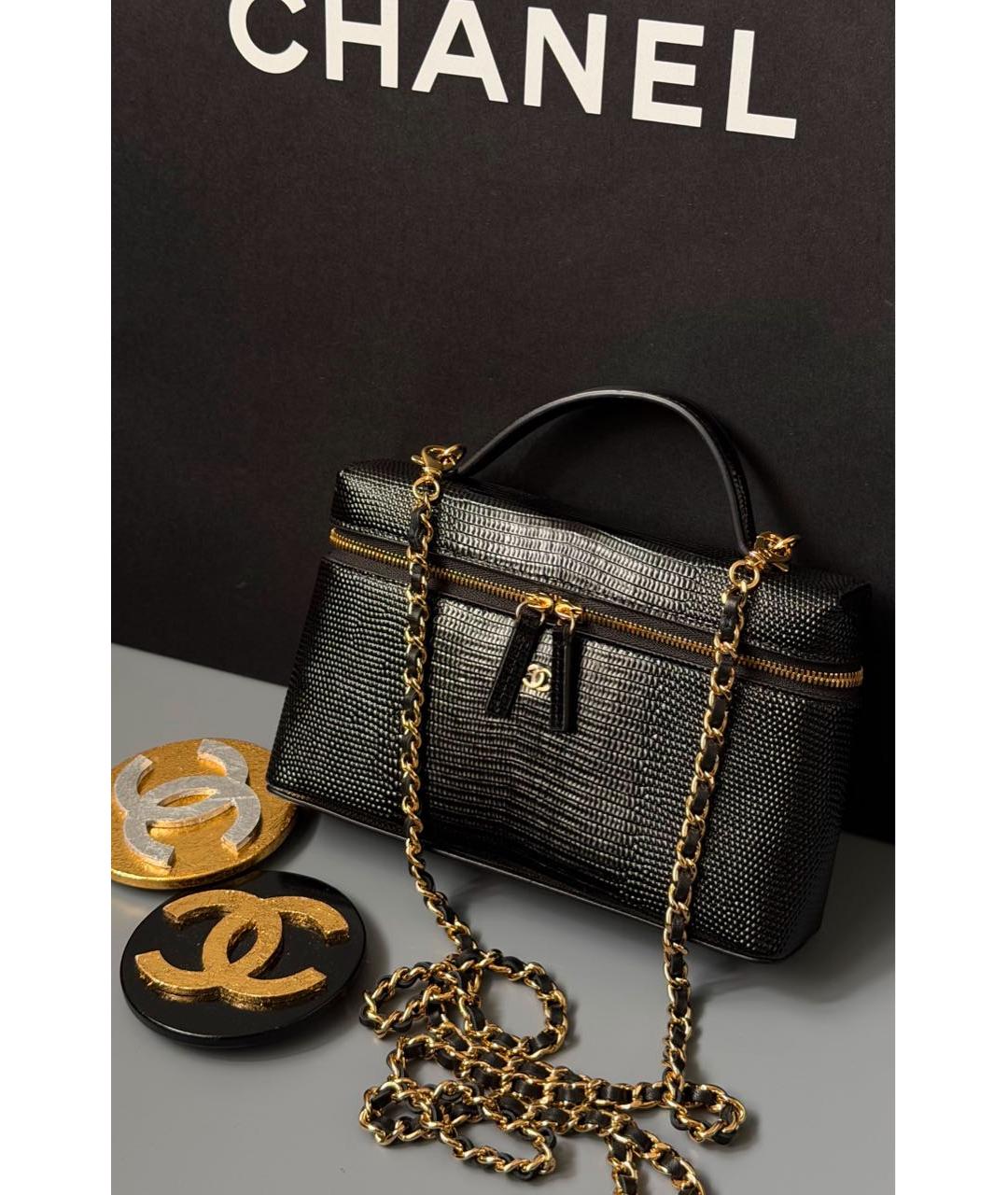 CHANEL Черная кожаная сумка через плечо, фото 2