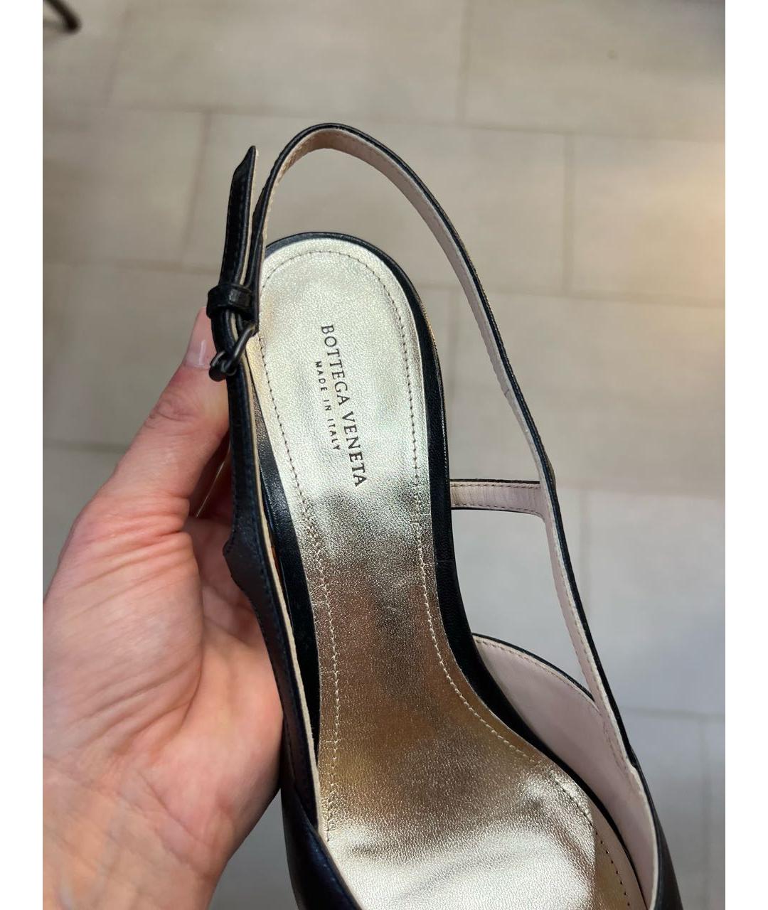 BOTTEGA VENETA Черные кожаные туфли, фото 4
