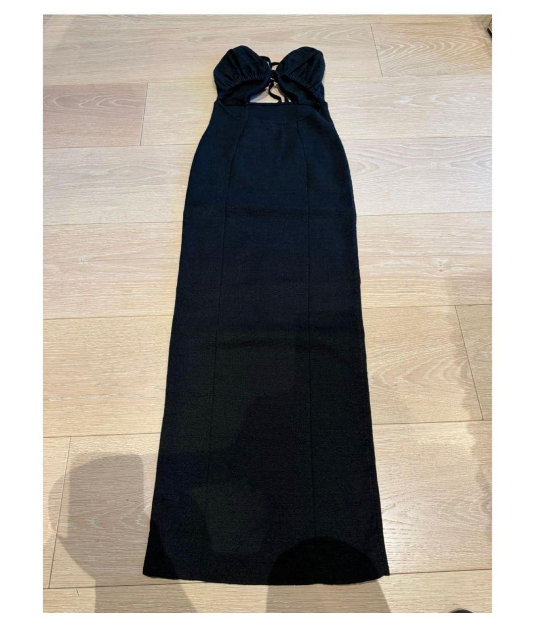 JACQUEMUS Черное хлопко-эластановое вечернее платье, фото 5