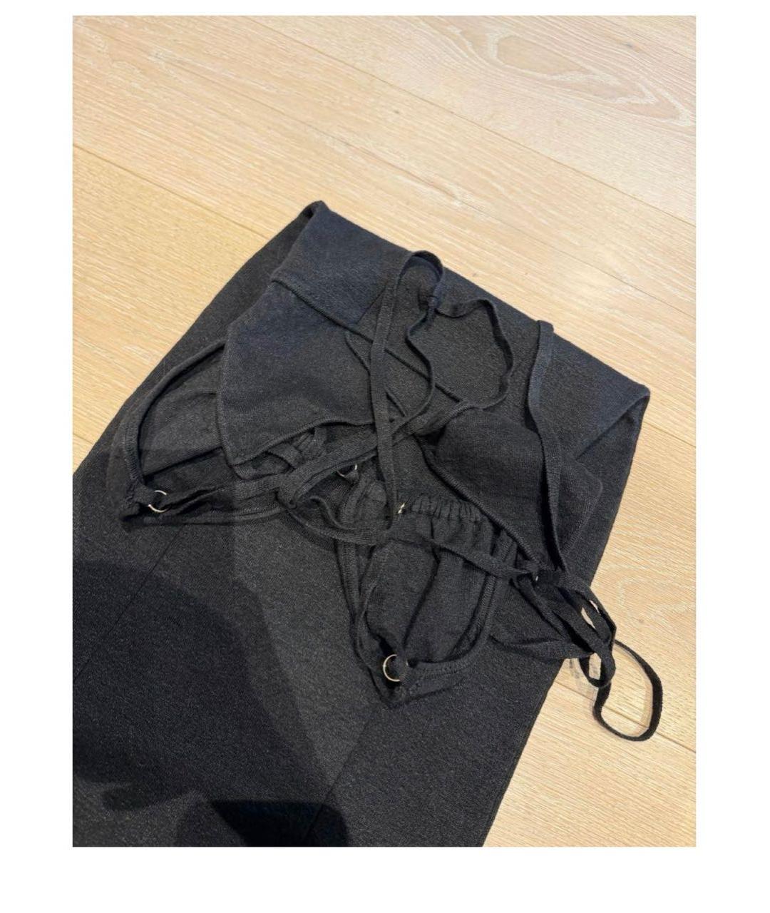 JACQUEMUS Черное хлопко-эластановое вечернее платье, фото 6