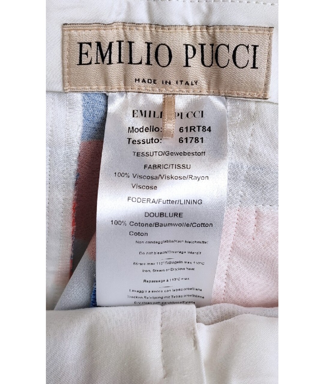 EMILIO PUCCI Мульти вискозные прямые брюки, фото 4