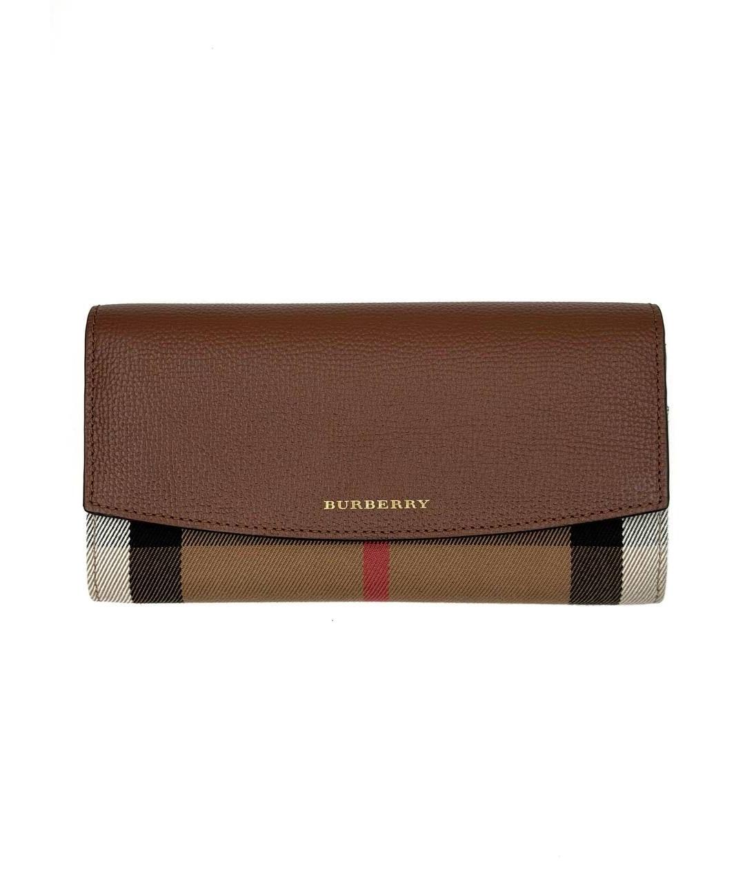BURBERRY Коричневый кожаный кошелек, фото 1