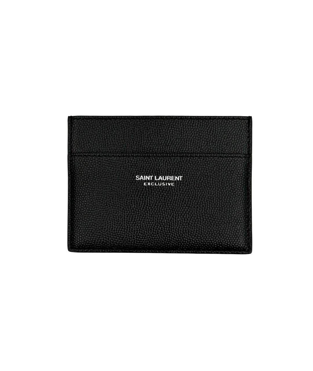 SAINT LAURENT Черный кожаный кардхолдер, фото 1