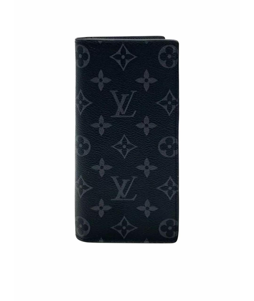 LOUIS VUITTON Черный кожаный кошелек, фото 1