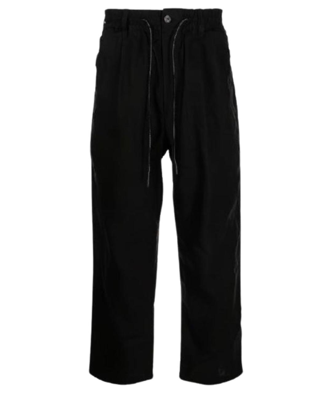 Y-3 Черные хлопковые повседневные брюки, фото 1