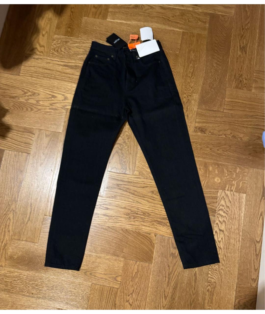 SAINT LAURENT Черные хлопковые прямые джинсы, фото 5