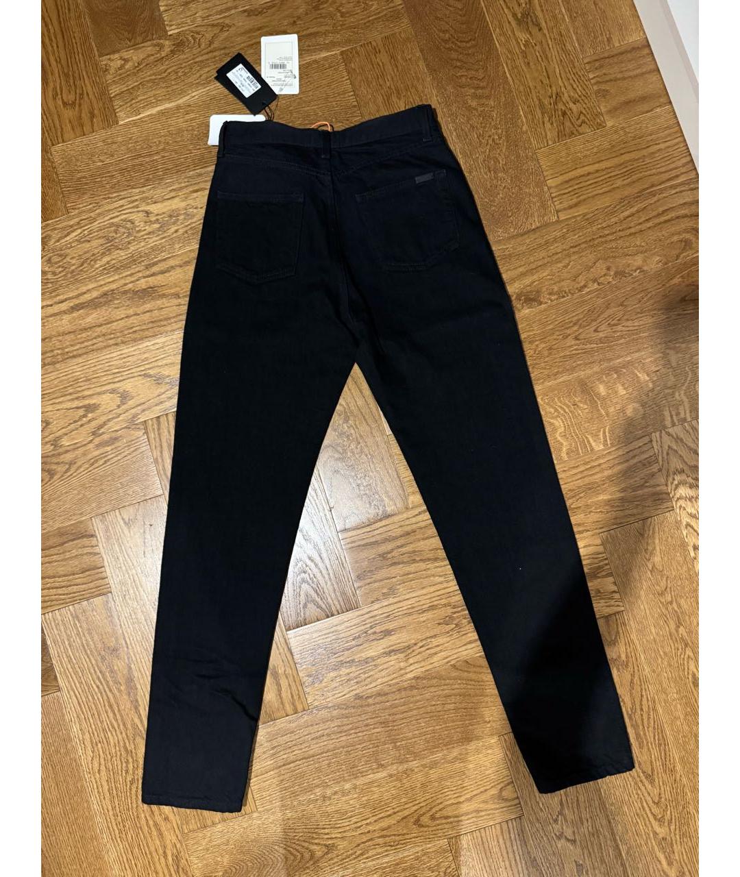 SAINT LAURENT Черные хлопковые прямые джинсы, фото 2