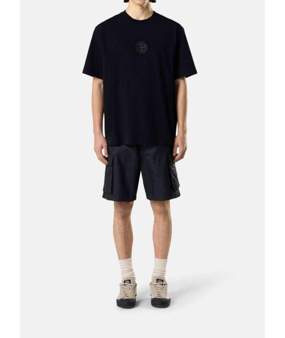 STONE ISLAND Черная футболка, фото 5