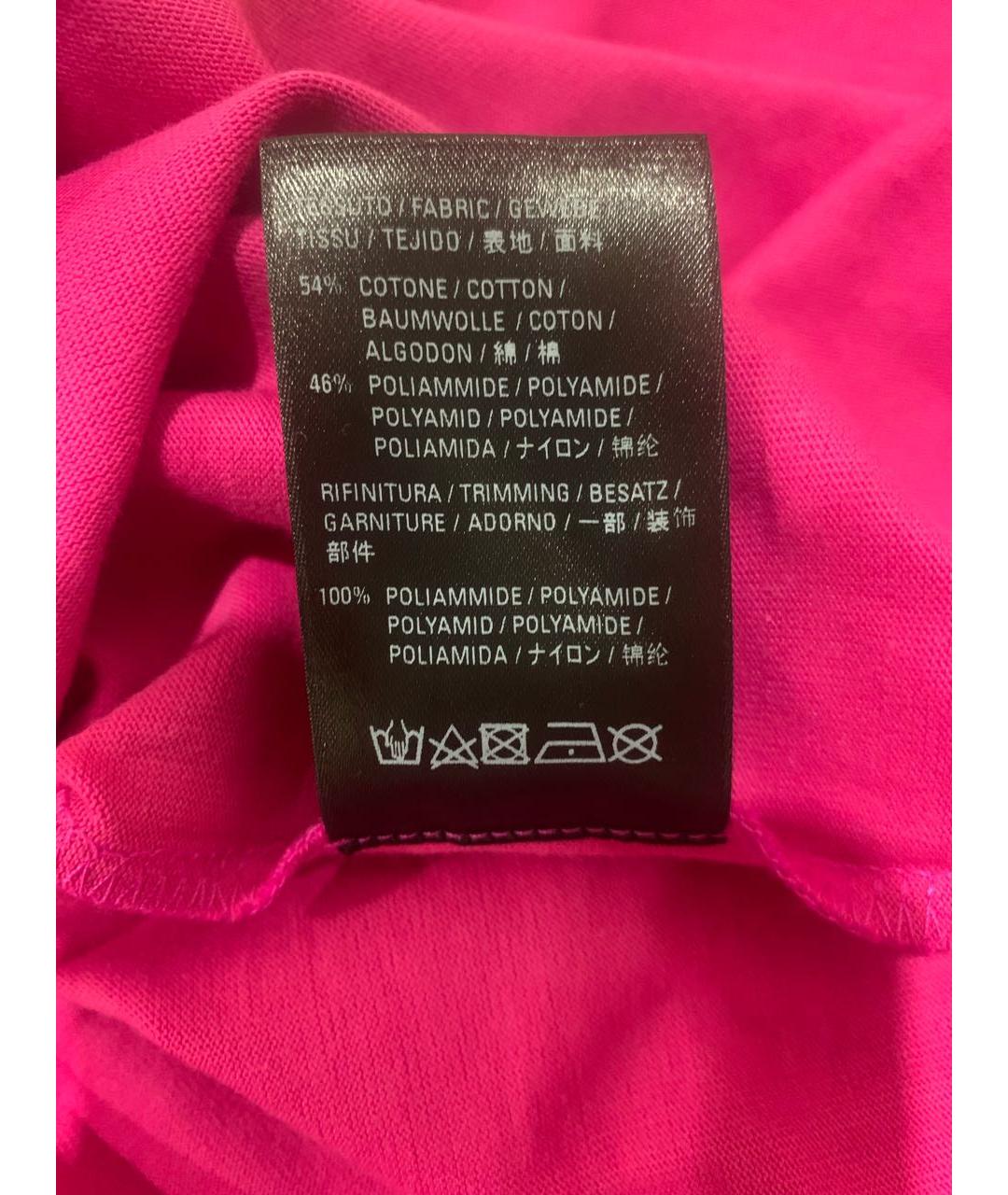 BALENCIAGA Фуксия хлопковая футболка, фото 6