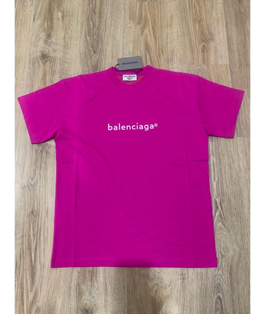 BALENCIAGA Фуксия хлопковая футболка, фото 9