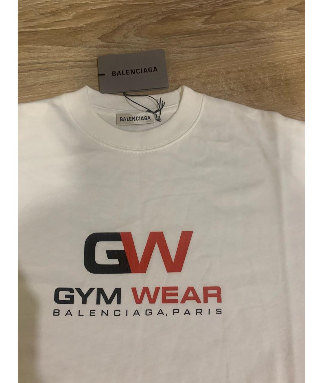 BALENCIAGA Белая хлопковая футболка, фото 4