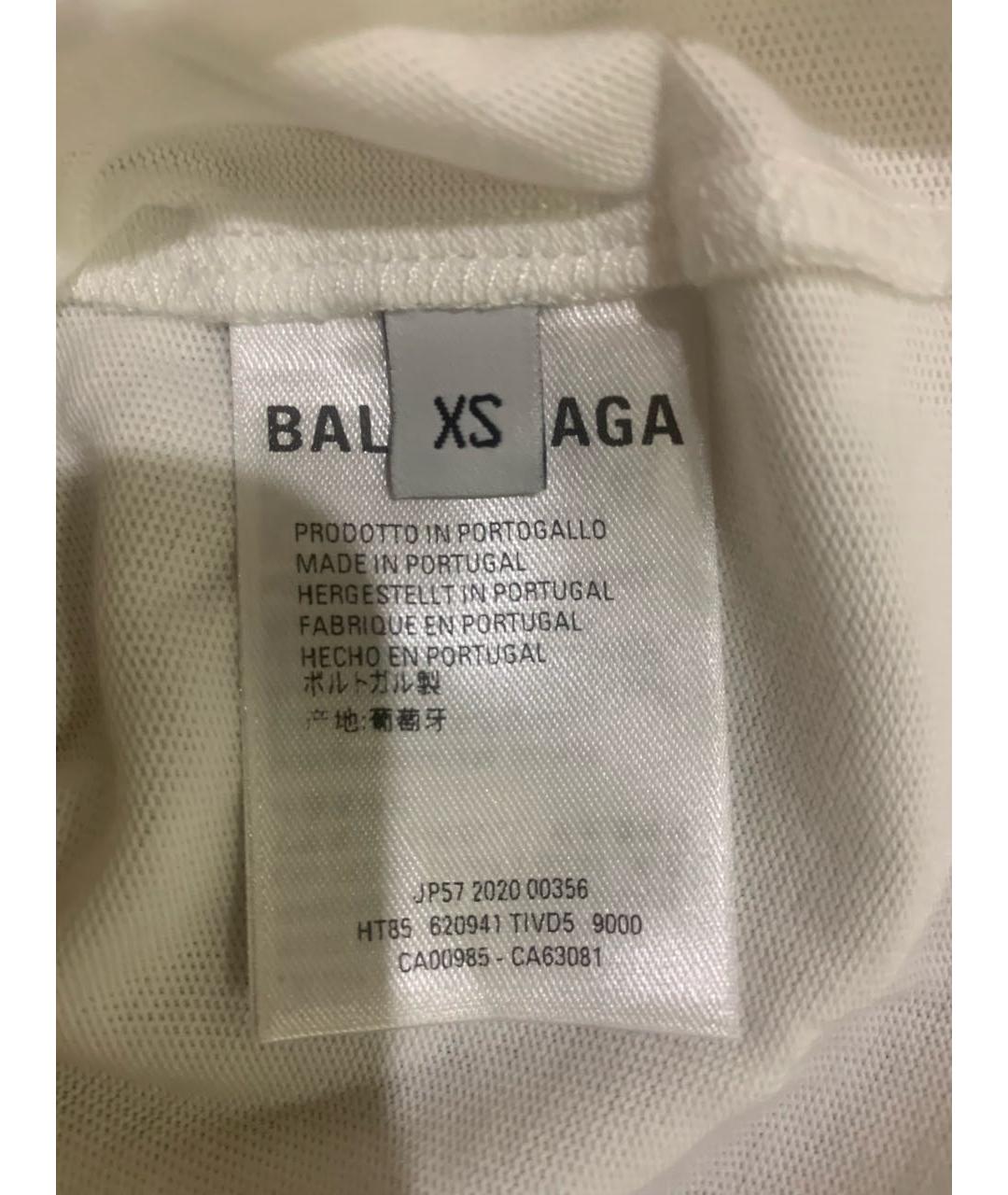 BALENCIAGA Белая хлопковая футболка, фото 7