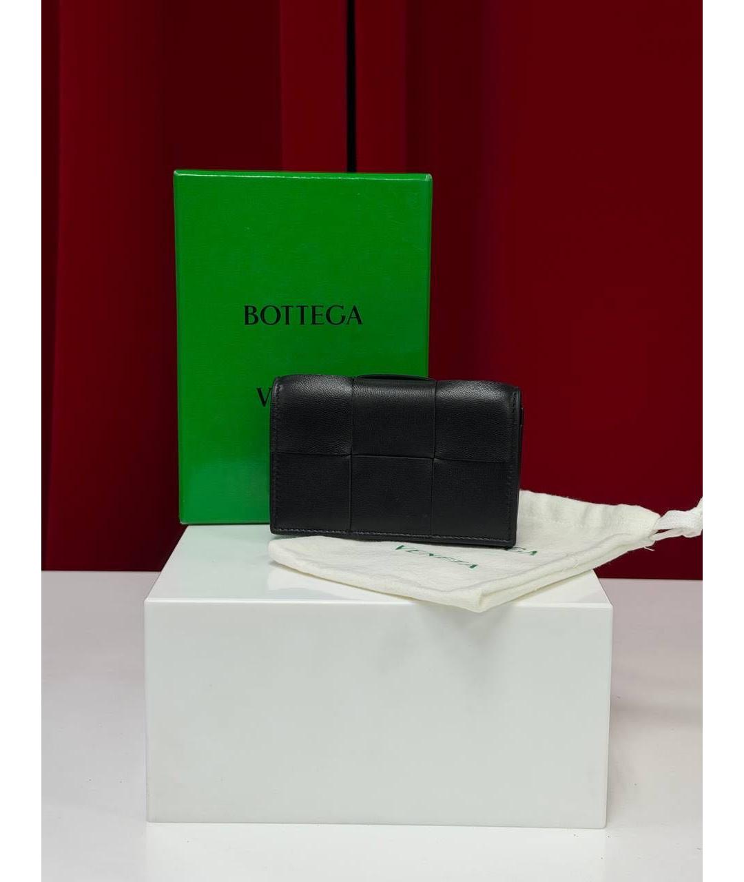 BOTTEGA VENETA Черный кожаный кошелек, фото 5