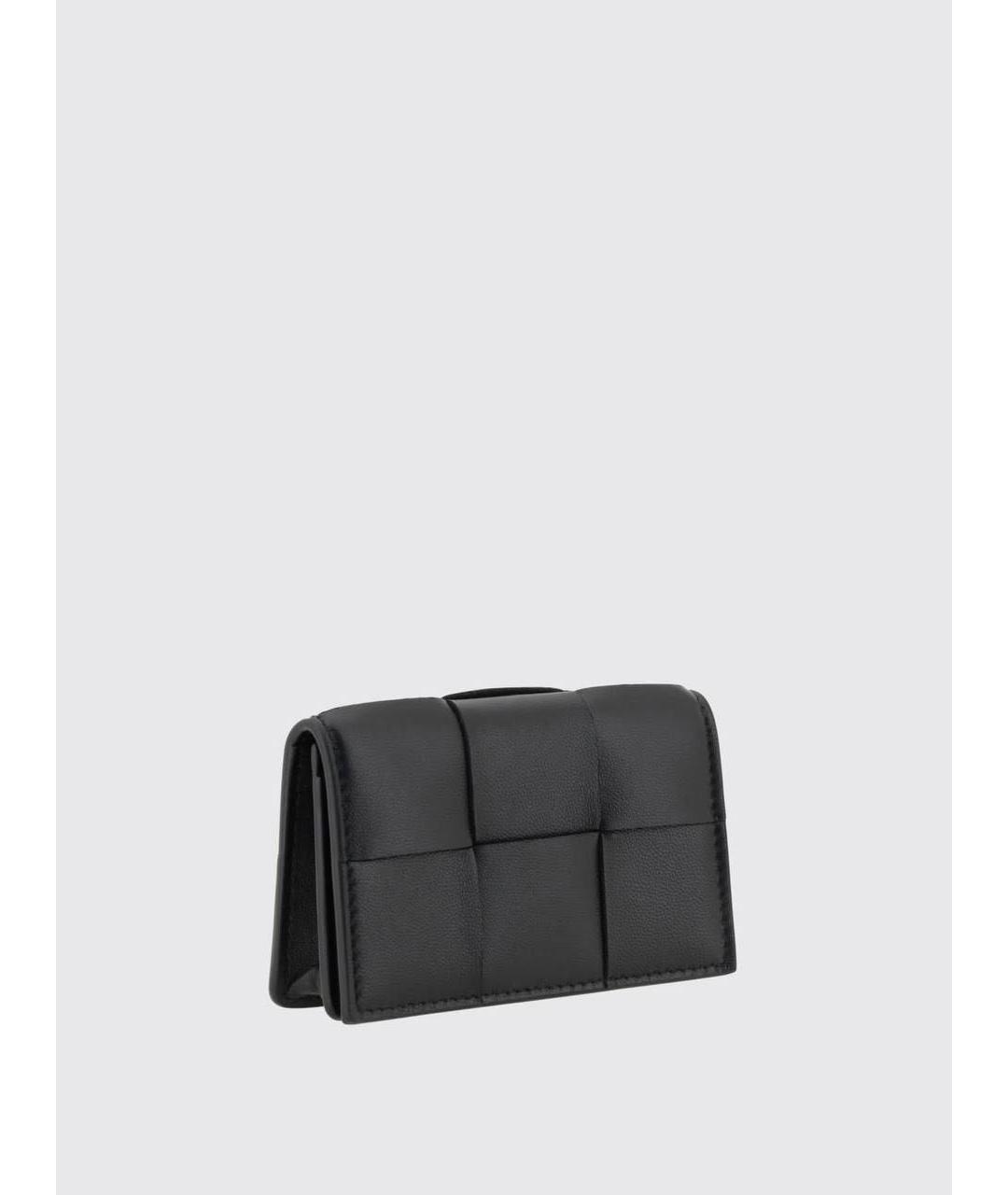 BOTTEGA VENETA Черный кожаный кошелек, фото 3