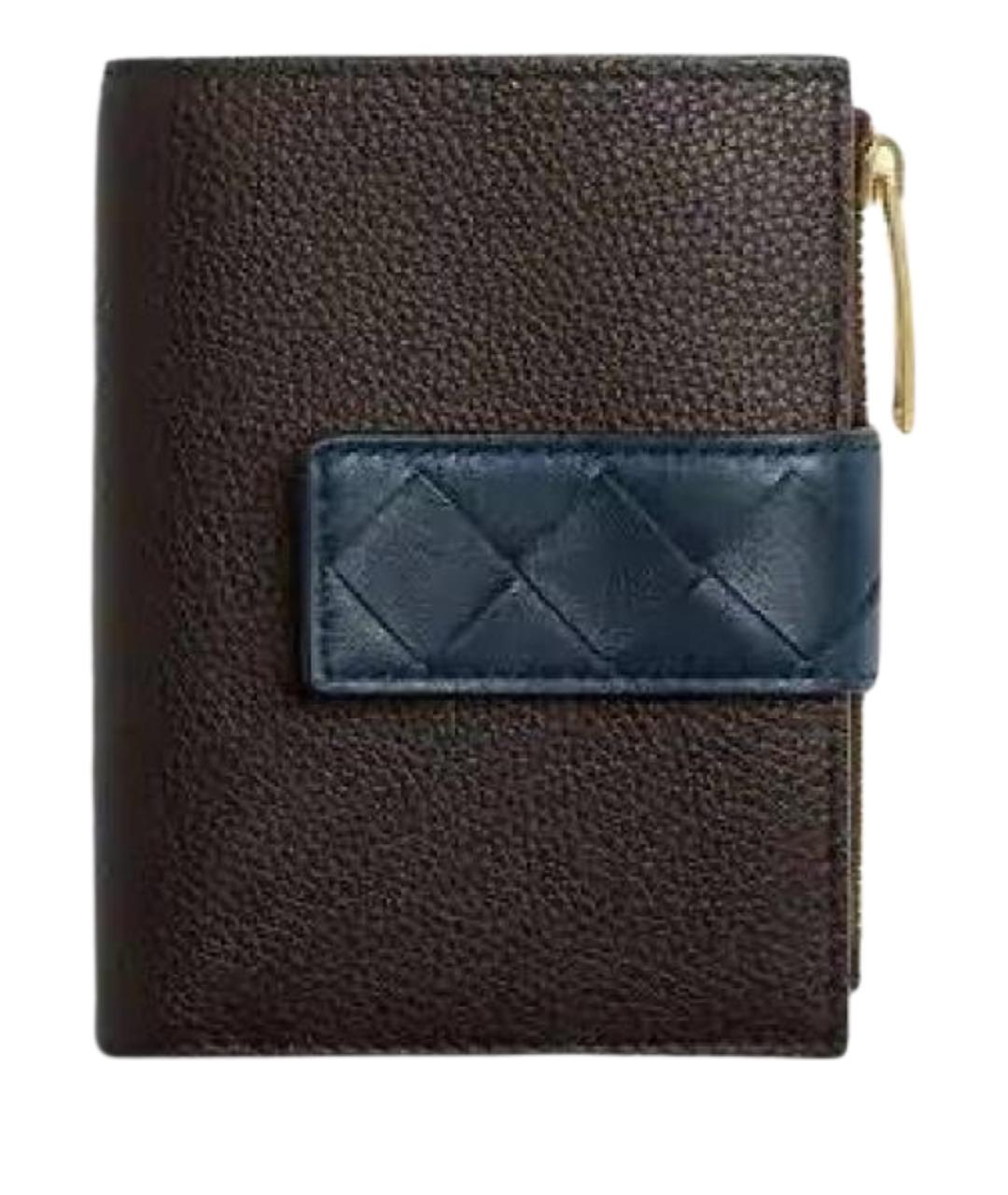 BOTTEGA VENETA Коричневый кожаный кошелек, фото 1