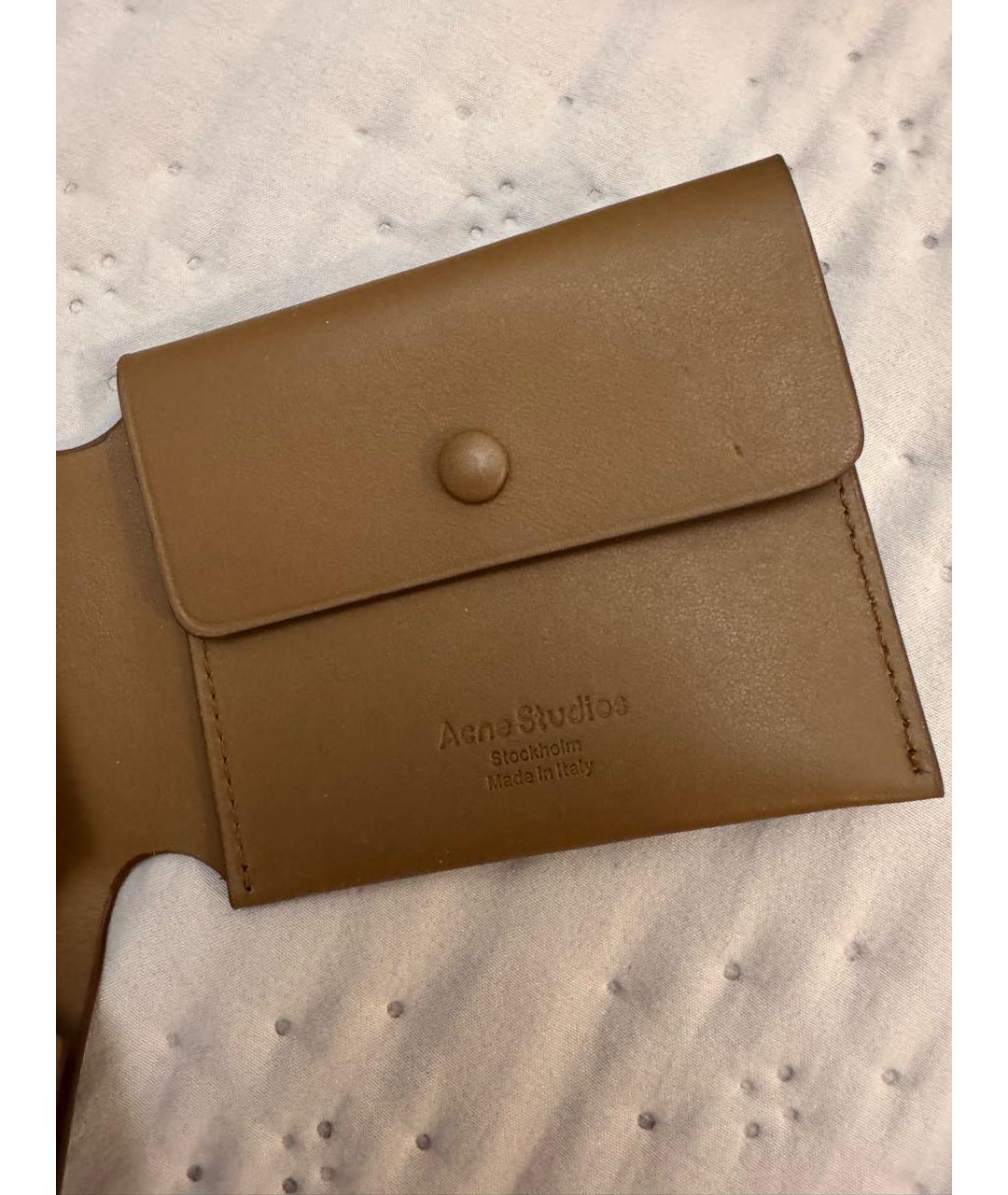 ACNE STUDIOS Коричневый кожаный кардхолдер, фото 3