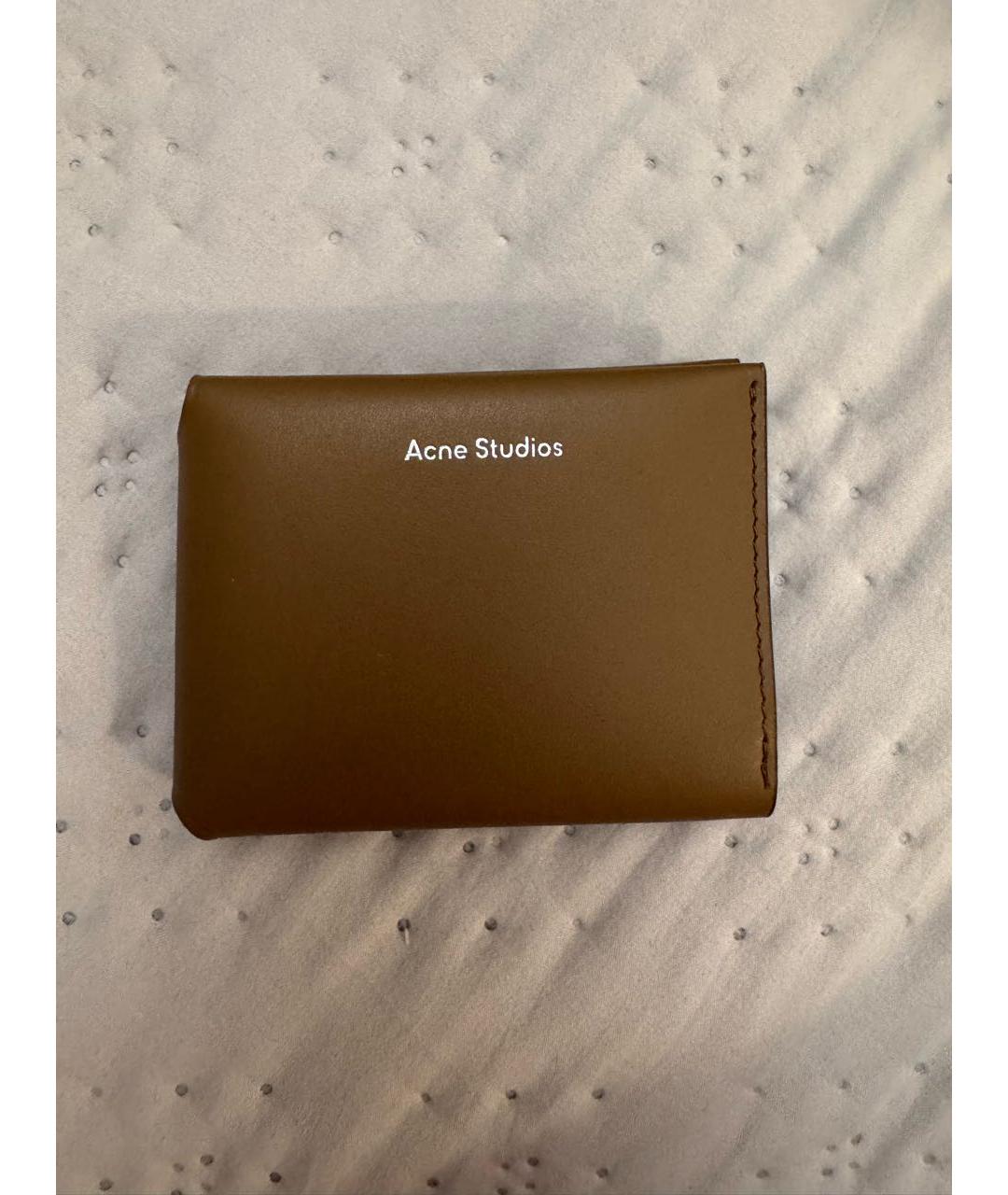 ACNE STUDIOS Коричневый кожаный кардхолдер, фото 6