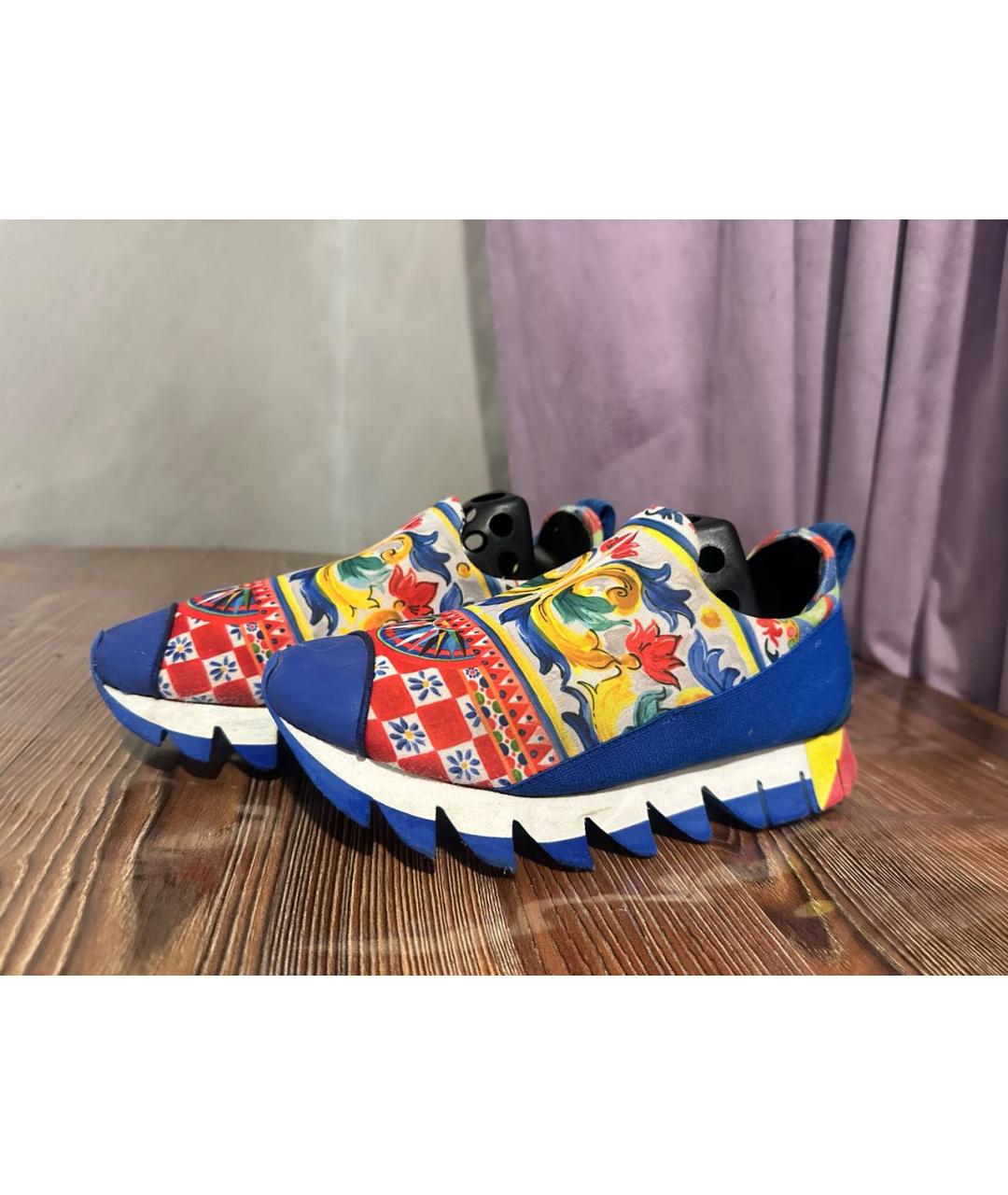 DOLCE&GABBANA Мульти текстильные кроссовки, фото 5