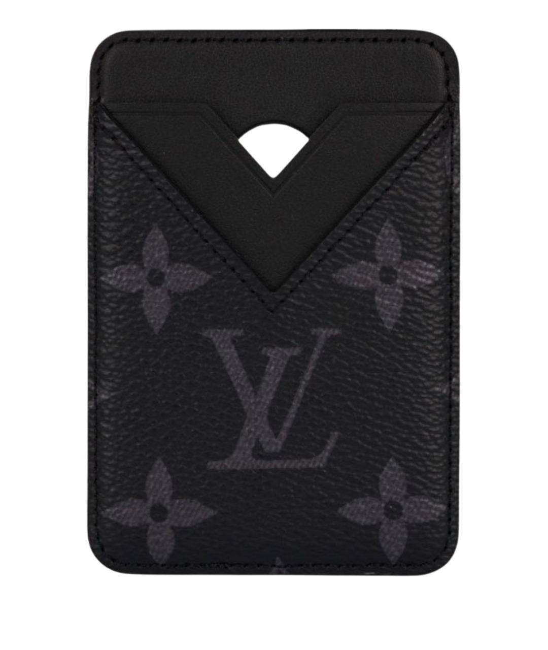 LOUIS VUITTON Черный кожаный кардхолдер, фото 1