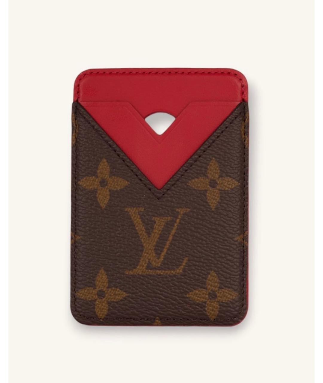 LOUIS VUITTON Красный кожаный кардхолдер, фото 4