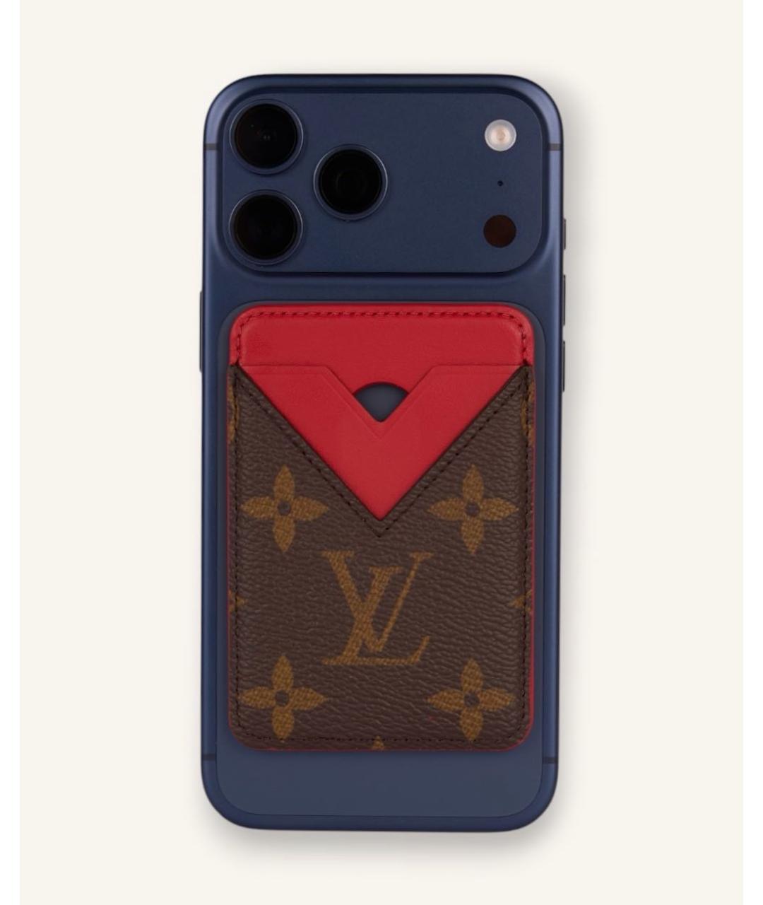 LOUIS VUITTON Красный кожаный кардхолдер, фото 3