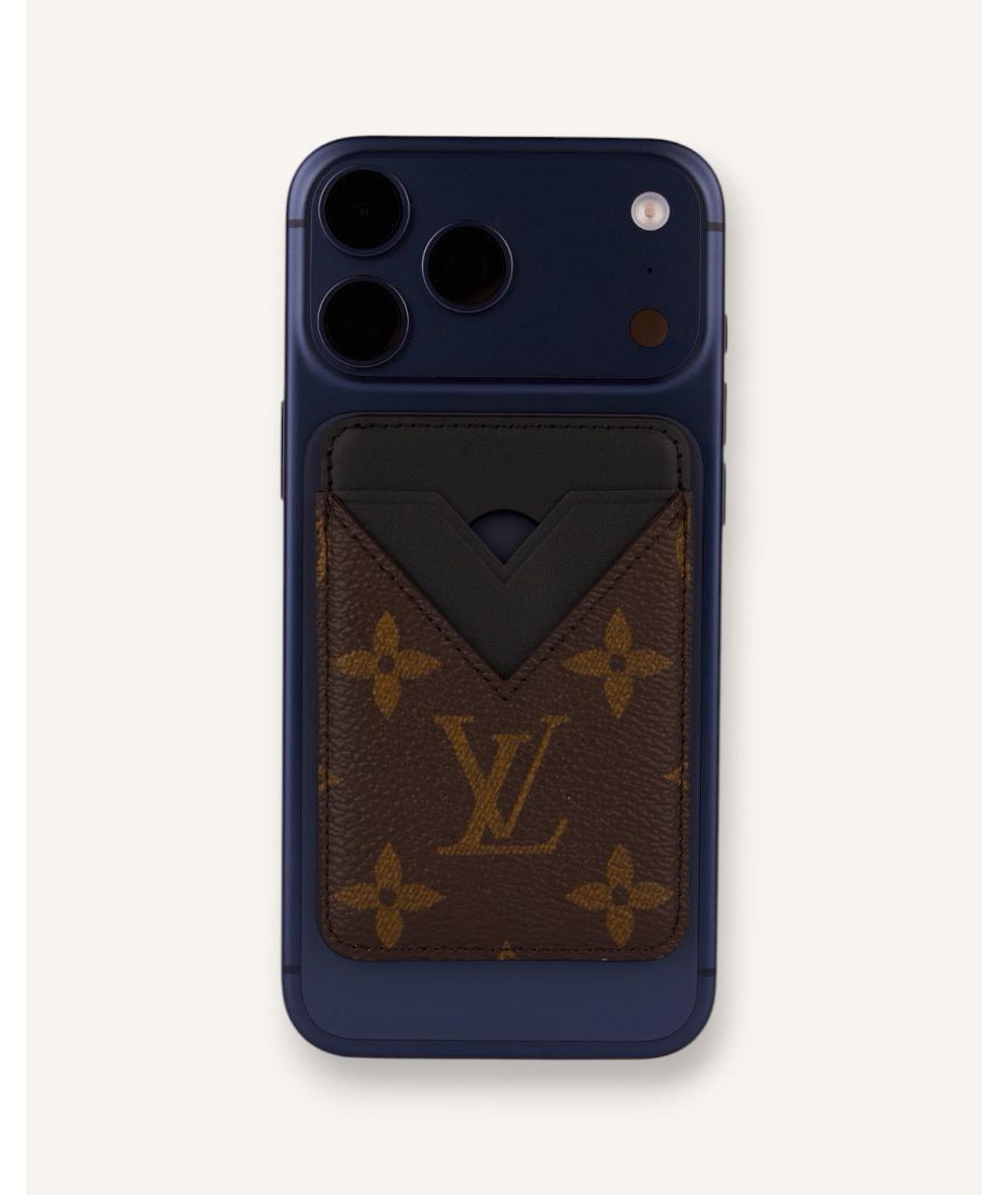 LOUIS VUITTON Коричневый кожаный кардхолдер, фото 3