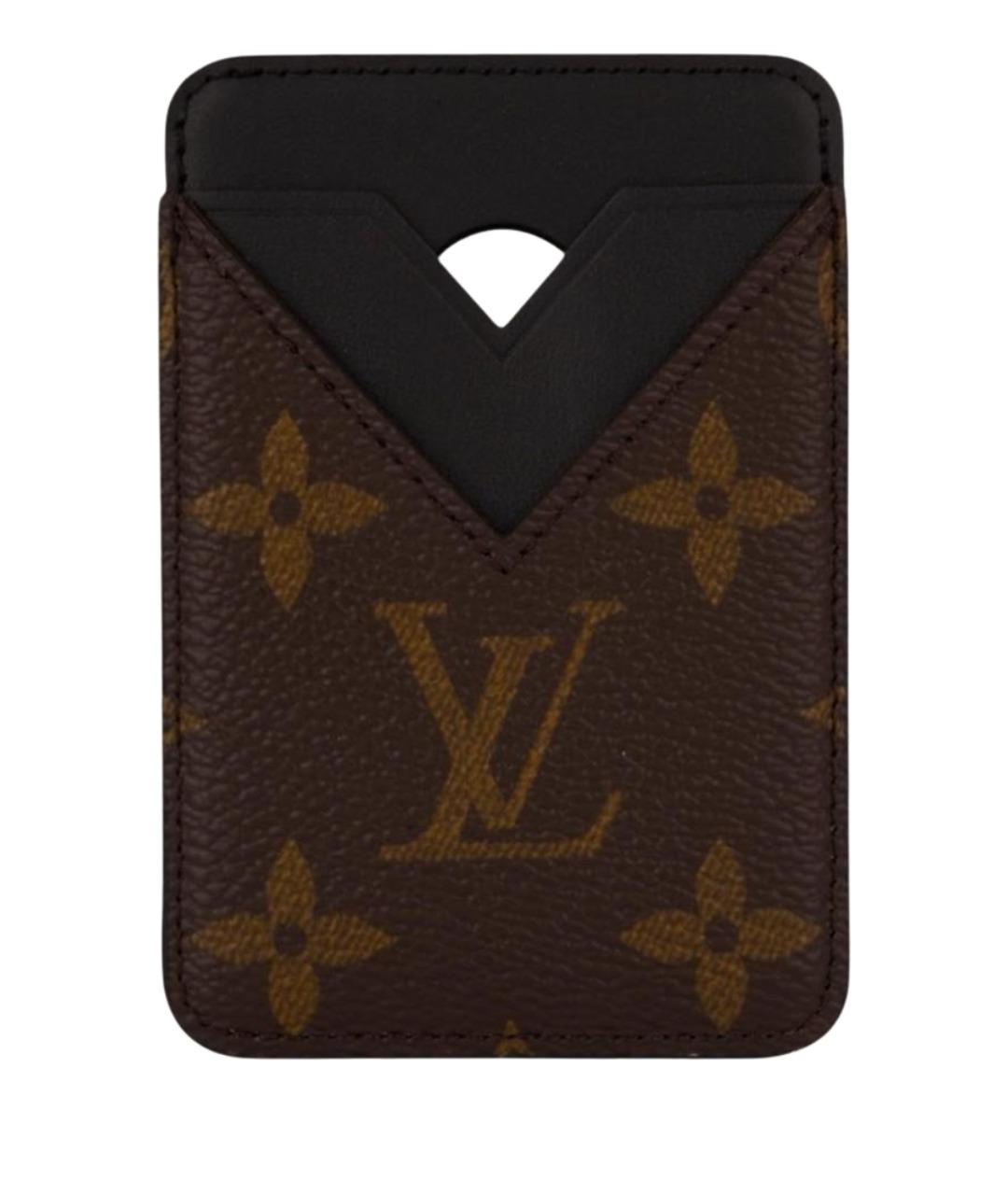 LOUIS VUITTON Коричневый кожаный кардхолдер, фото 1
