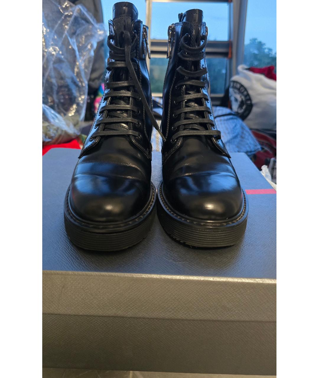PRADA Черные ботинки из лакированной кожи, фото 6