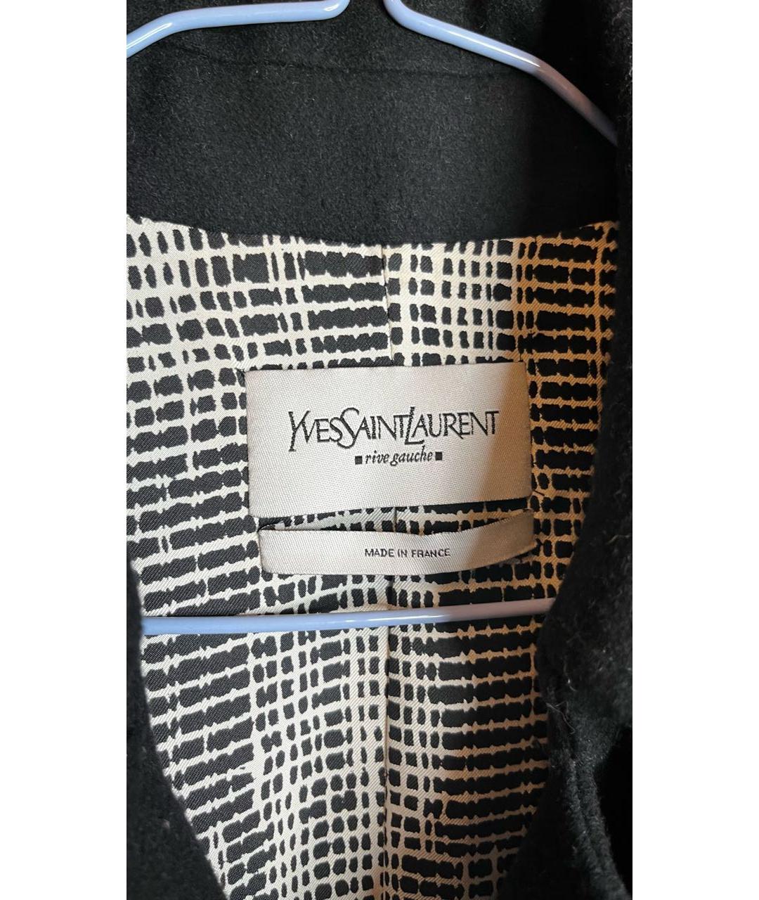 SAINT LAURENT Черное кашемировое пальто, фото 3