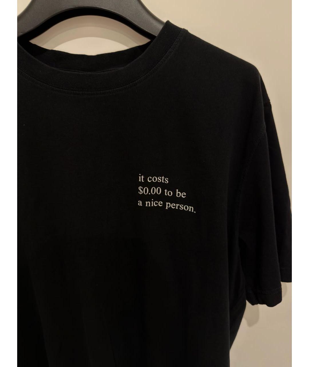 VETEMENTS Черная хлопковая футболка, фото 3