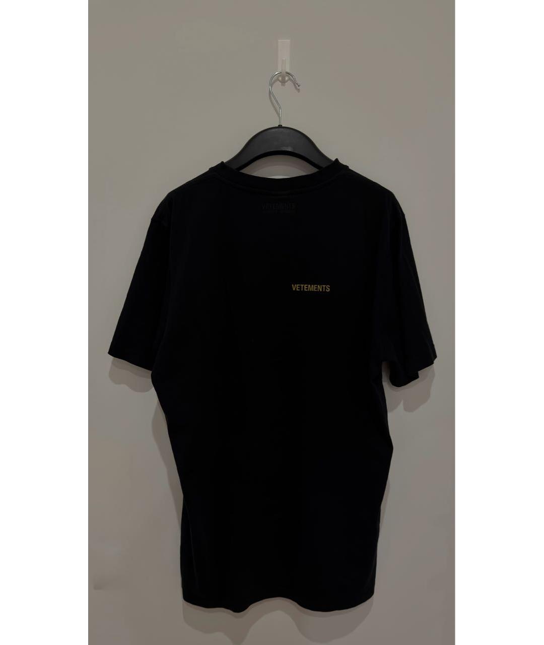 VETEMENTS Черная хлопковая футболка, фото 4