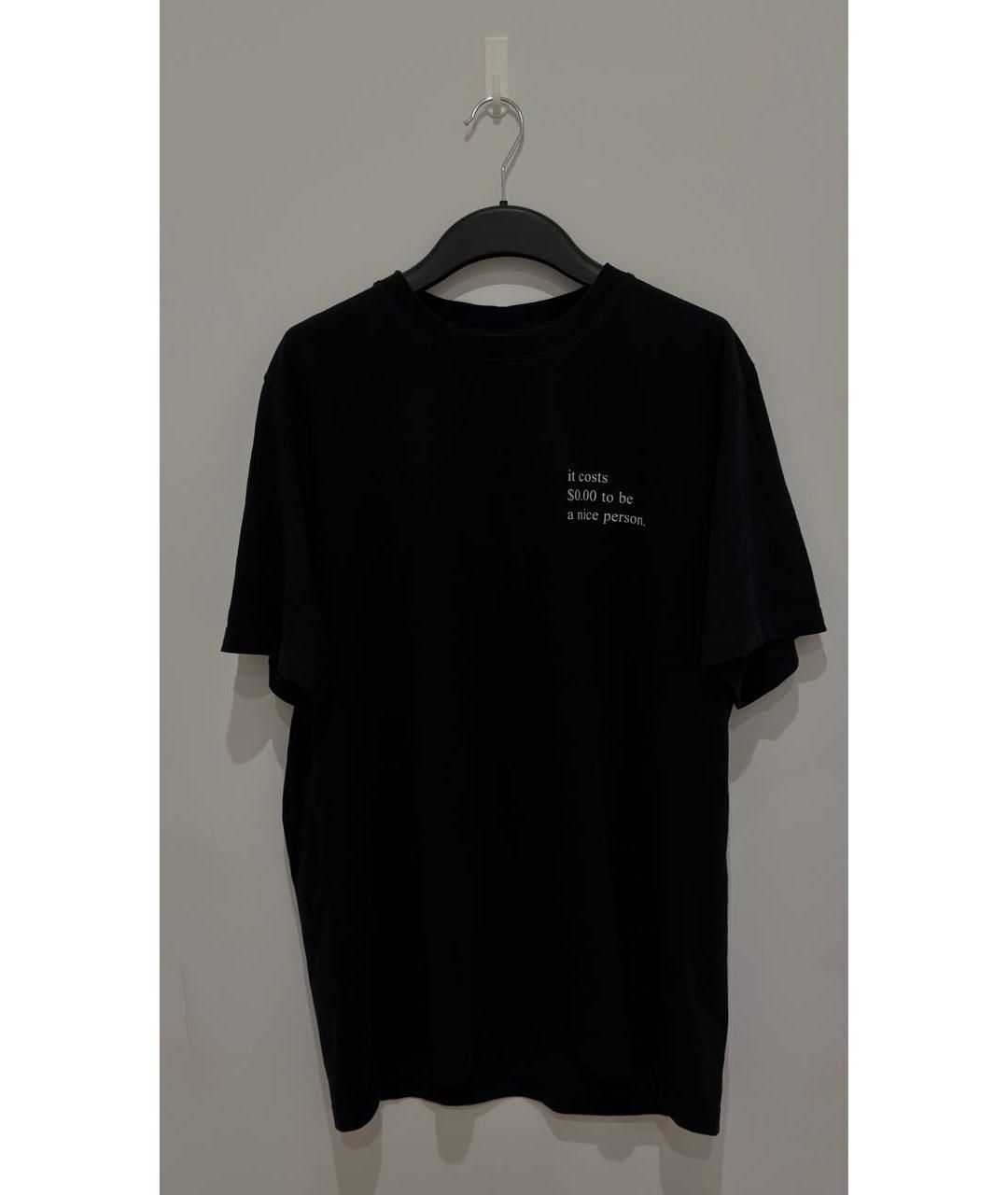 VETEMENTS Черная хлопковая футболка, фото 2