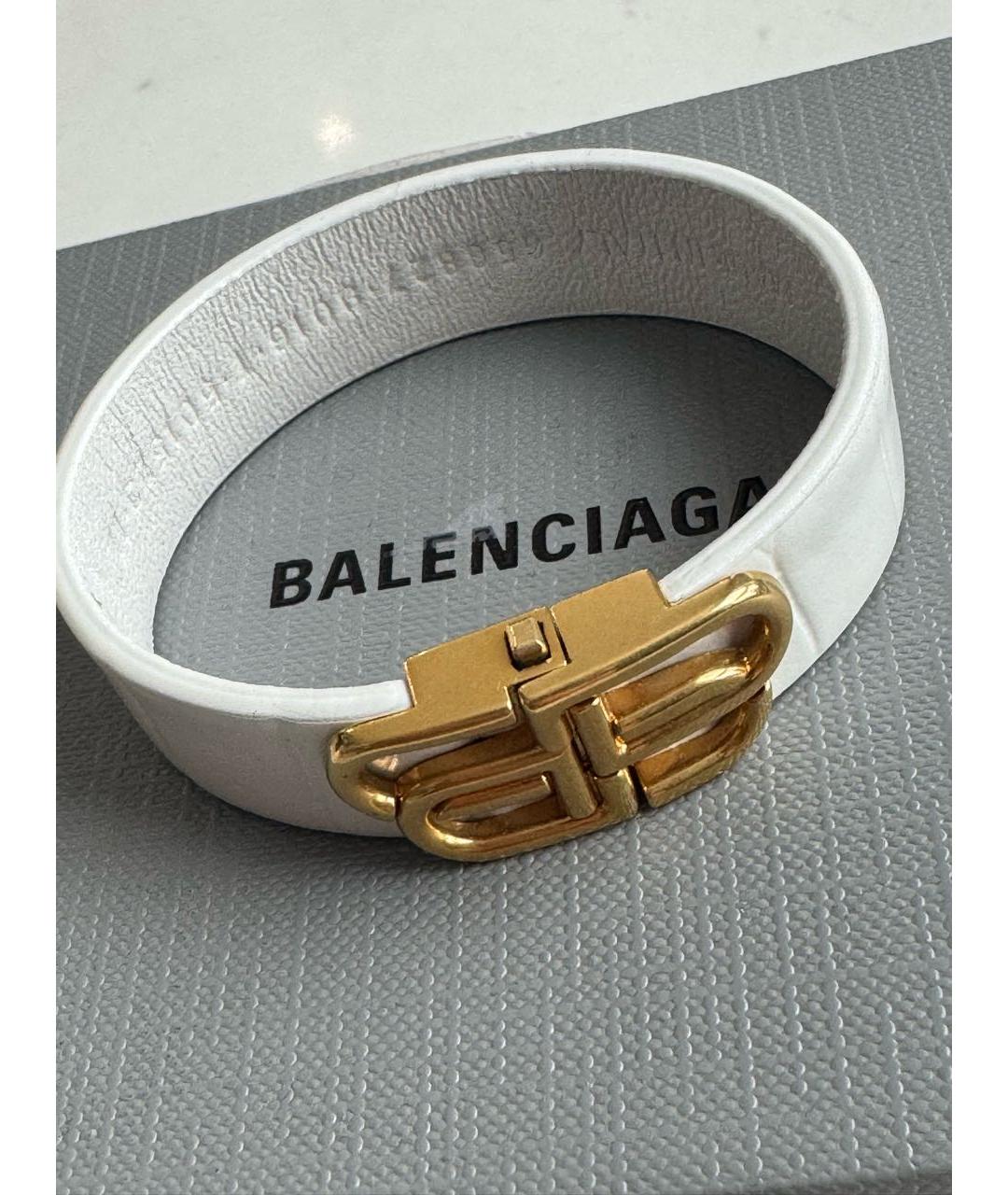 BALENCIAGA Белый кожаный браслет, фото 7