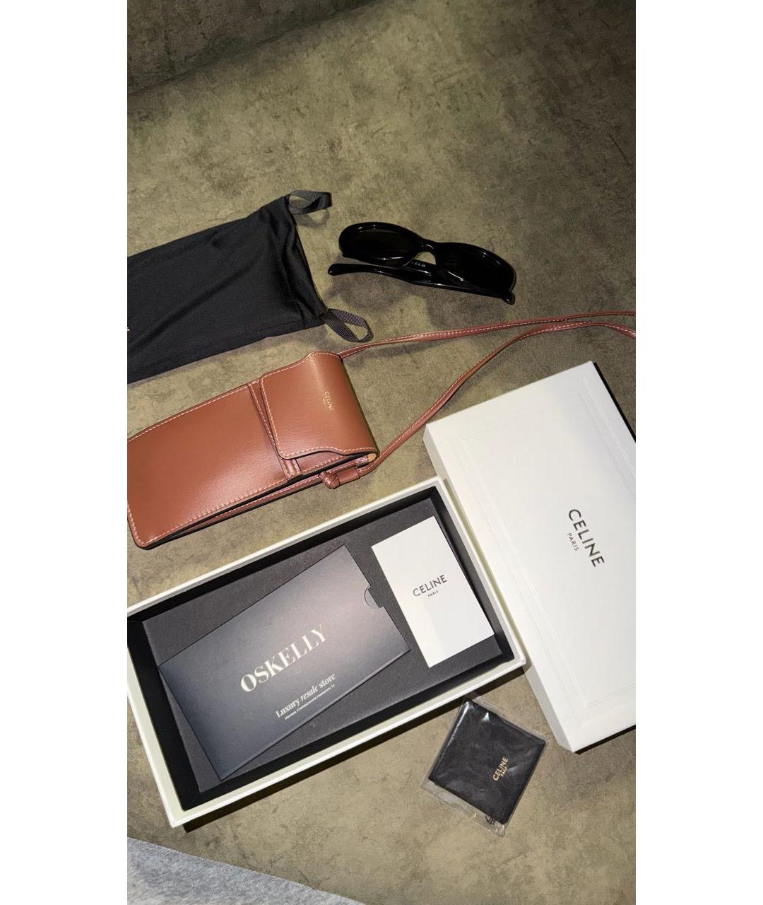 CELINE Черные пластиковые солнцезащитные очки, фото 2