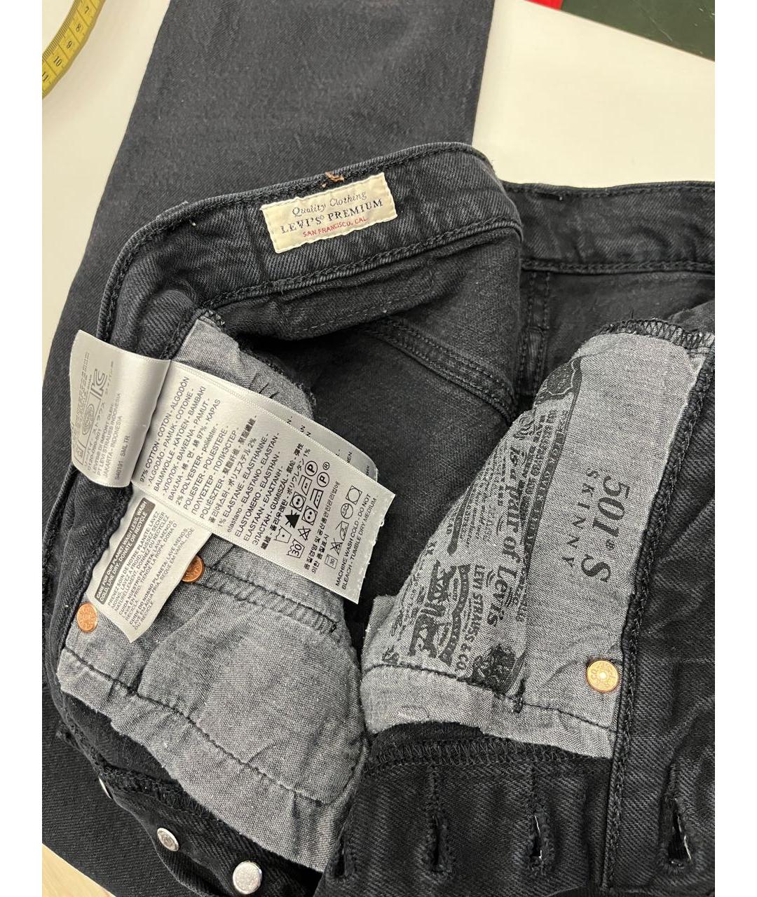 LEVI'S Черные хлопко-эластановые джинсы слим, фото 4